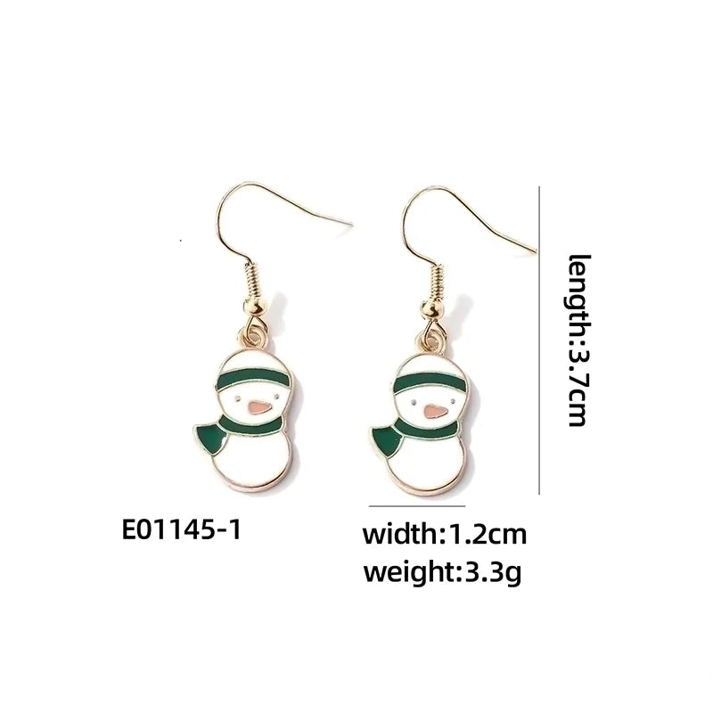 1 Pair Casual Cute Sweet Christmas Tree Santa Claus Christmas Socks Plating 304 Stainless Steel K Gold Plated Drop Earrings