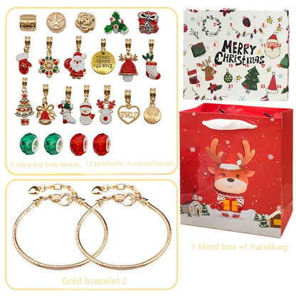 Christmas 24 Countdown Calendar DIY Blind Box Creative Blind Box Bracelet Jewelry Advent Gift