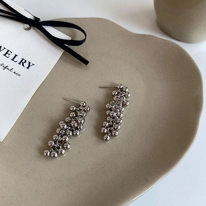 1 Pair Ig Style Minimalist Round Solid Color Plating Copper Drop Earrings