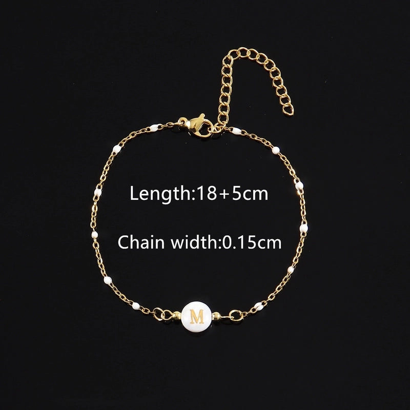 Elegant Minimalist Classic Style Letter 201 Stainless Steel 304 Stainless Steel Bracelets In Bulk