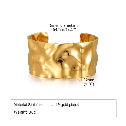 Classic Style Solid Color 304 Stainless Steel 18K Gold Plated Bangle In Bulk