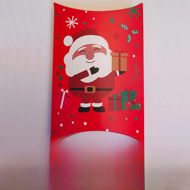 Christmas Pillow Box Candy Chocolate Packaging Box Nougat Baking Cookie Box New Year Nut Gift Box Empty Box