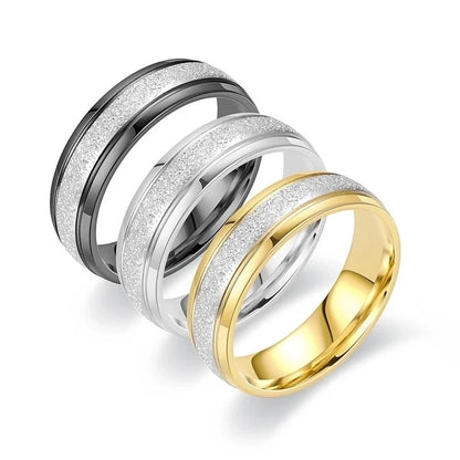 IG Style Circle Titanium Steel 18K Gold Plated Plating Rings