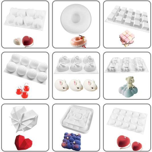 Casual Geometric Heart Shape Rose Silica Gel Kitchen Molds 1 Piece
