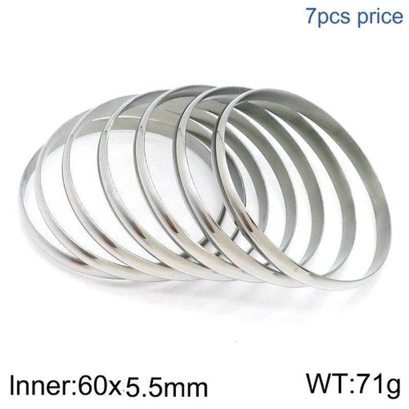 Minimalist Round Stainless Steel 18K Gold Plated Bangle In Bulk