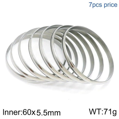 Minimalist Round Stainless Steel 18K Gold Plated Bangle In Bulk
