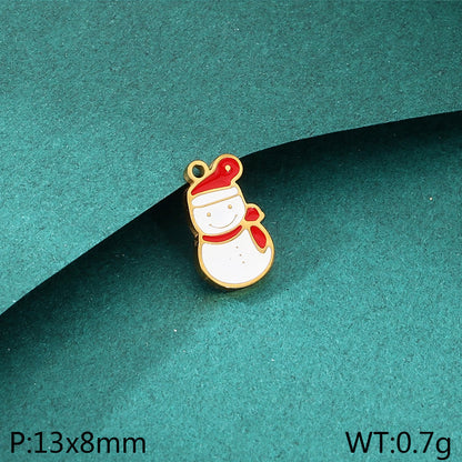 Christmas Elements Series Diy Accessories Stainless Steel Elk Santa Claus Snowflake Gloves Pendant