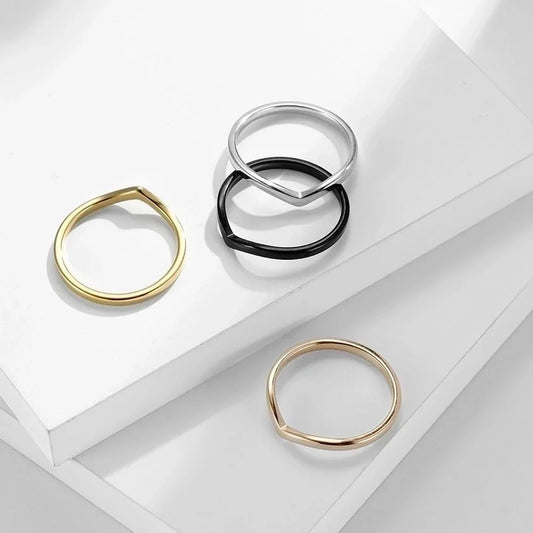 304 Stainless Steel Basic Minimalist Classic Style Peach Rings