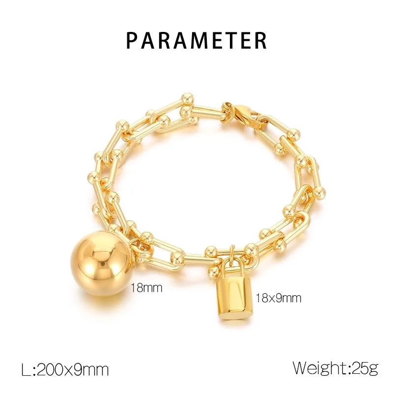 Fashion Geometric Titanium Steel Plating No Inlaid Bracelets