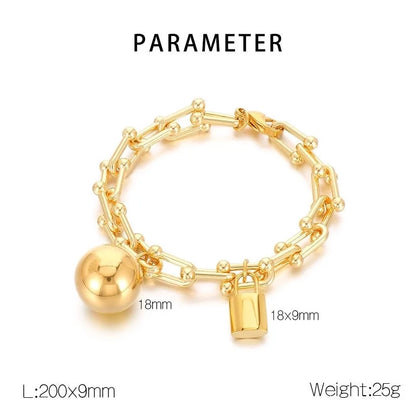 Fashion Geometric Titanium Steel Plating No Inlaid Bracelets