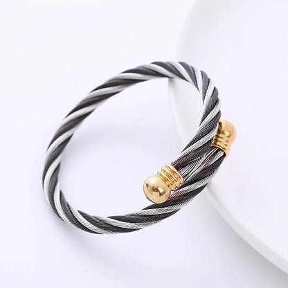 Retro Bulb 304 Stainless Steel 18K Gold Plated Bangle In Bulk