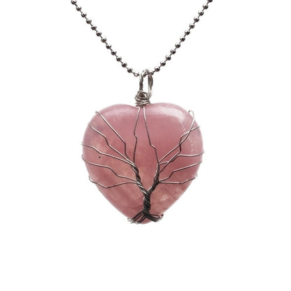 Retro Minimalist Tree Water Droplets Stainless Steel Natural Stone Agate Pendant Necklace In Bulk