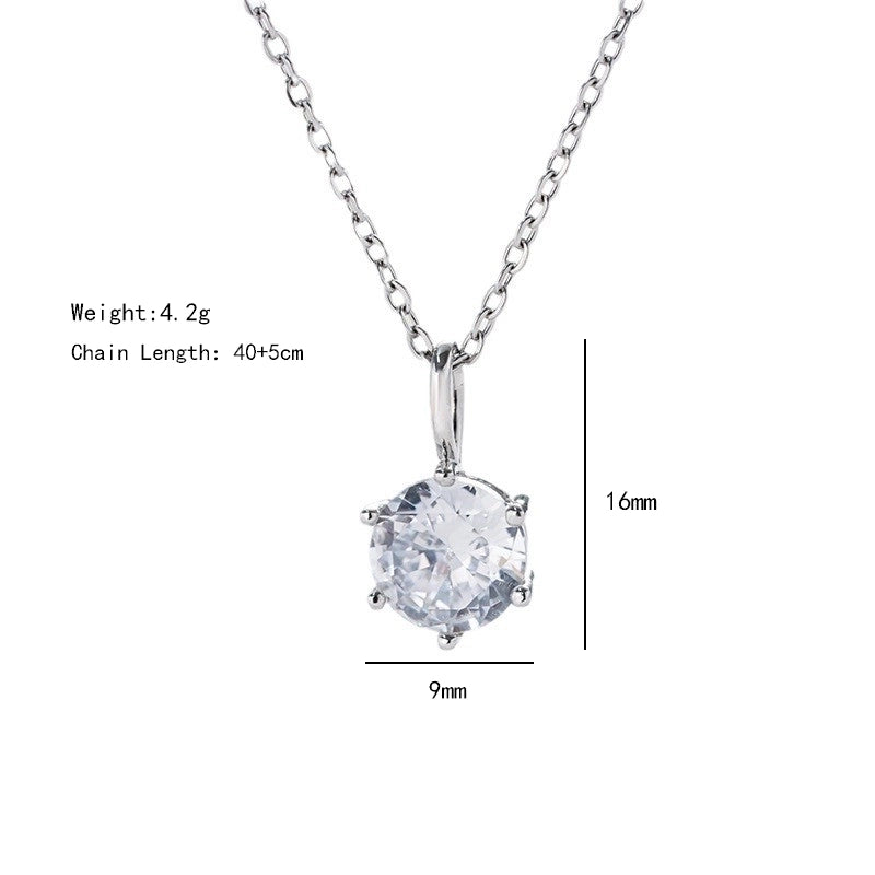 304 Stainless Steel Copper 18K Gold Plated K Gold Plated Inlay Heart Shape Wings Butterfly Zircon Pendant Necklace