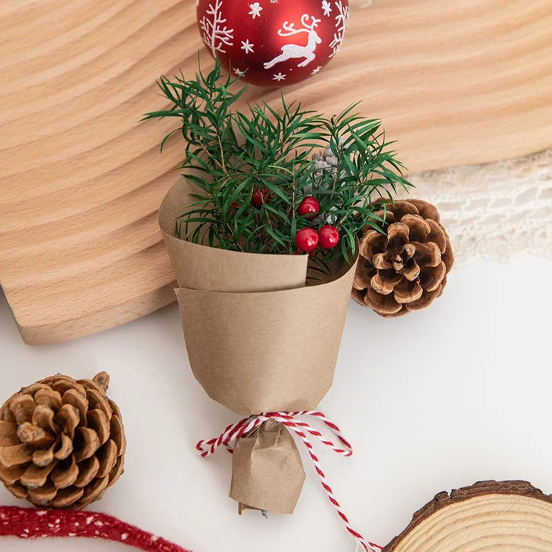 Christmas Cute Santa Claus Plastic Holiday Party Bouquet Decorations Table Decoration