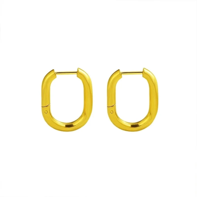 1 Pair Minimalist Geometric Titanium Steel Earrings