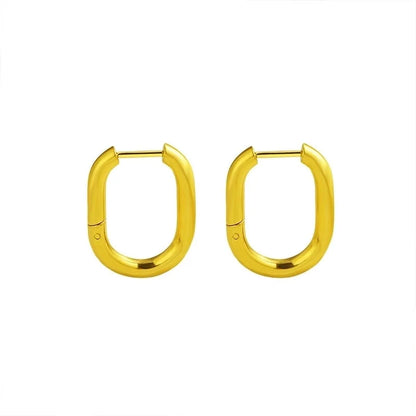 1 Pair Minimalist Geometric Titanium Steel Earrings