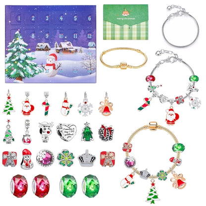1 Set Zinc Alloy Christmas Tree Santa Claus Snowman Advent Calendar Jewelry Accessories