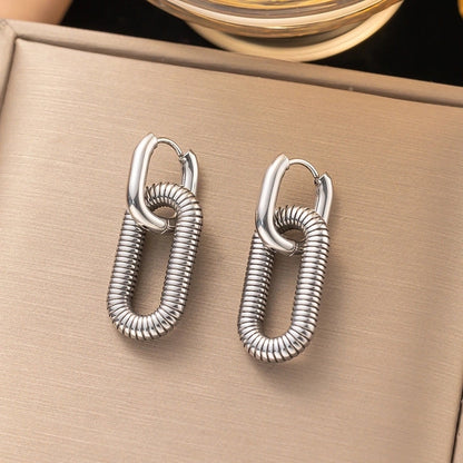 1 Pair Minimalist Geometric Round Solid Color Plating Titanium Steel Earrings Ear Studs