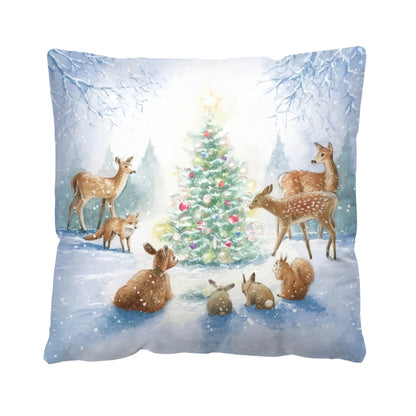 Christmas Glam Santa Claus Snowman Short Plush Pillow Cases Couch & Sofa Decor