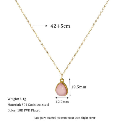 Retro Water Droplets 304 Stainless Steel Plating Pendant Necklace