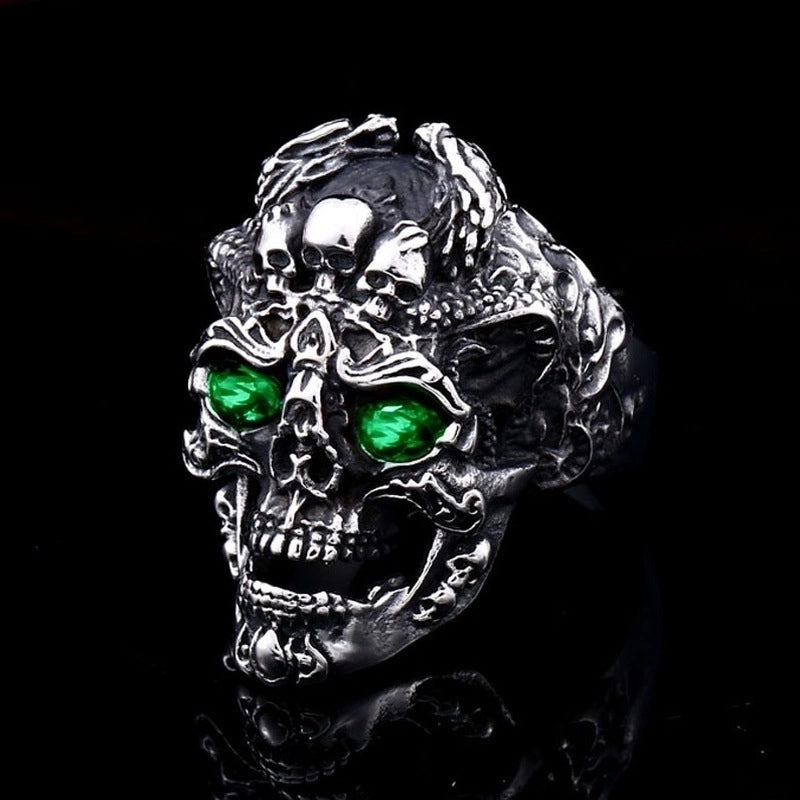 Retro Skull Alloy Plating Halloween Unisex Open Rings