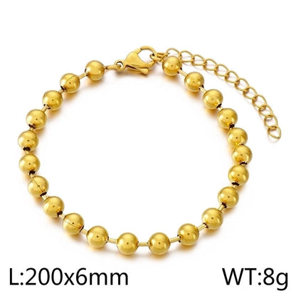 Basic Solid Color Titanium Steel 18K Gold Plated Bracelets In Bulk