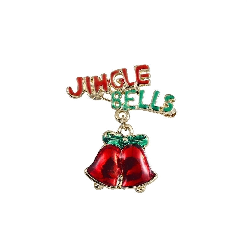 Fashion Pin Christmas Tree Alloy Plating Rhinestones Women'S Brooches