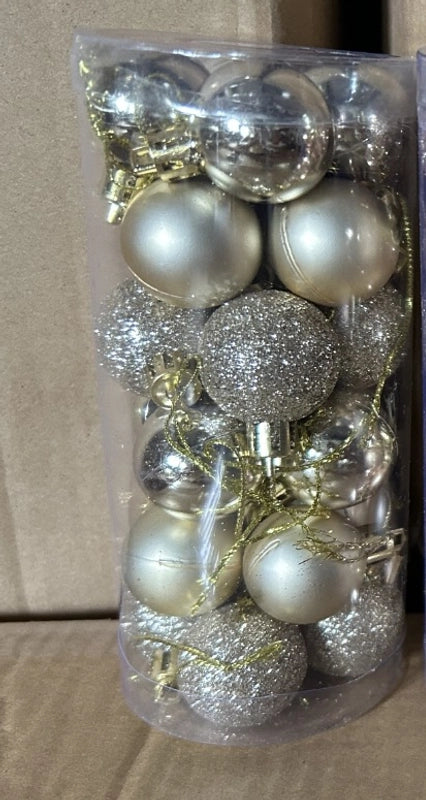 Factory In Stock 24Pcs Christmas Plastic Colored Ball Barrel Shopping Mall Holiday Party Pendant Christmas Tree