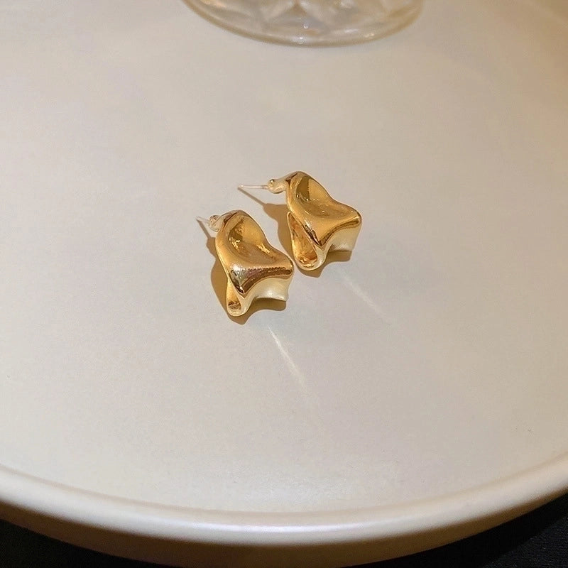 Silver Needle Exaggerated Lovely Earrings Light Luxury High-grade Niche Earrings Fashion Metal Temperament Earrings For Women