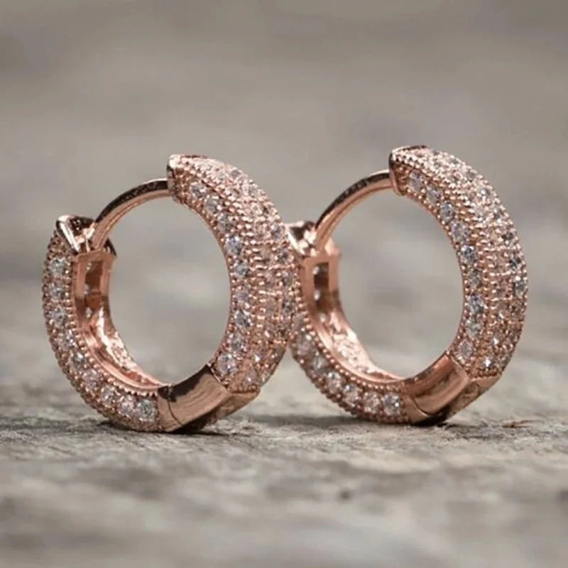 Fashion Simple Copper Inlaid Zircon Earrings