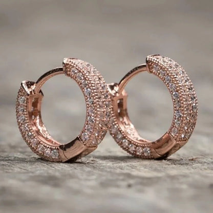 Fashion Simple Copper Inlaid Zircon Earrings