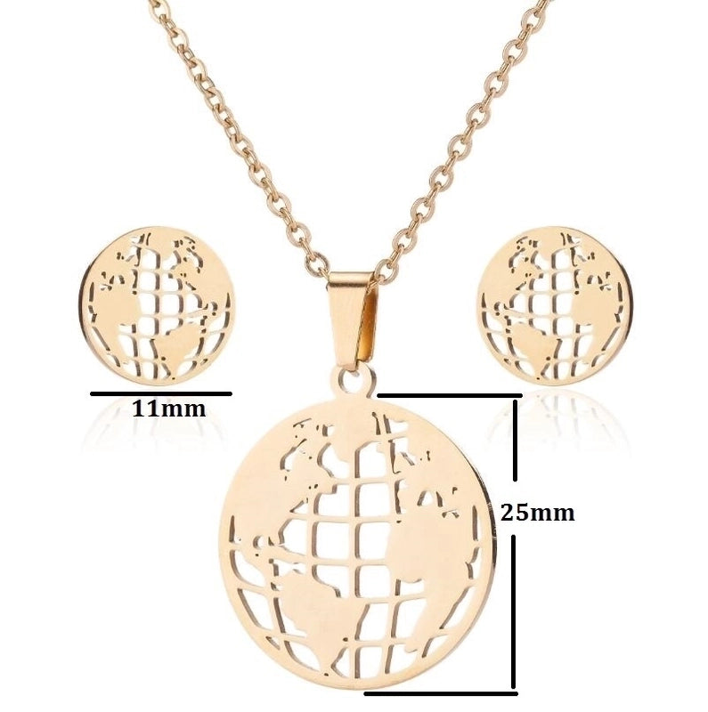 Minimalist Ball 201 Stainless Steel 18K Gold Plated Plating Earrings Necklace