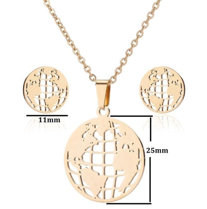 Minimalist Ball 201 Stainless Steel 18K Gold Plated Plating Earrings Necklace