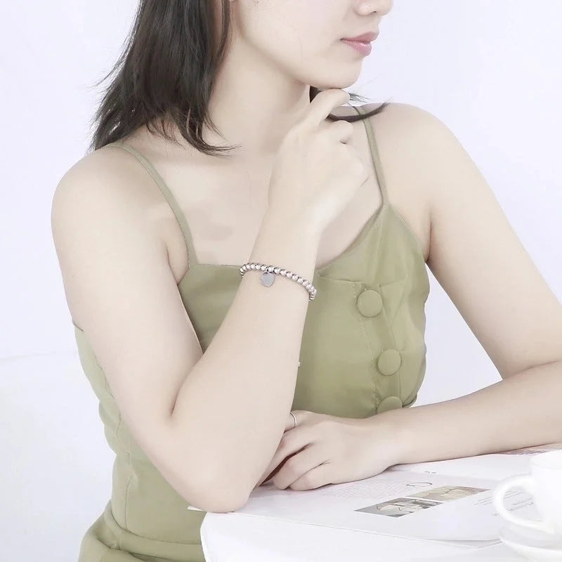 Fashion Heart Titanium Steel 18K Gold Plated Bracelets In Bulk