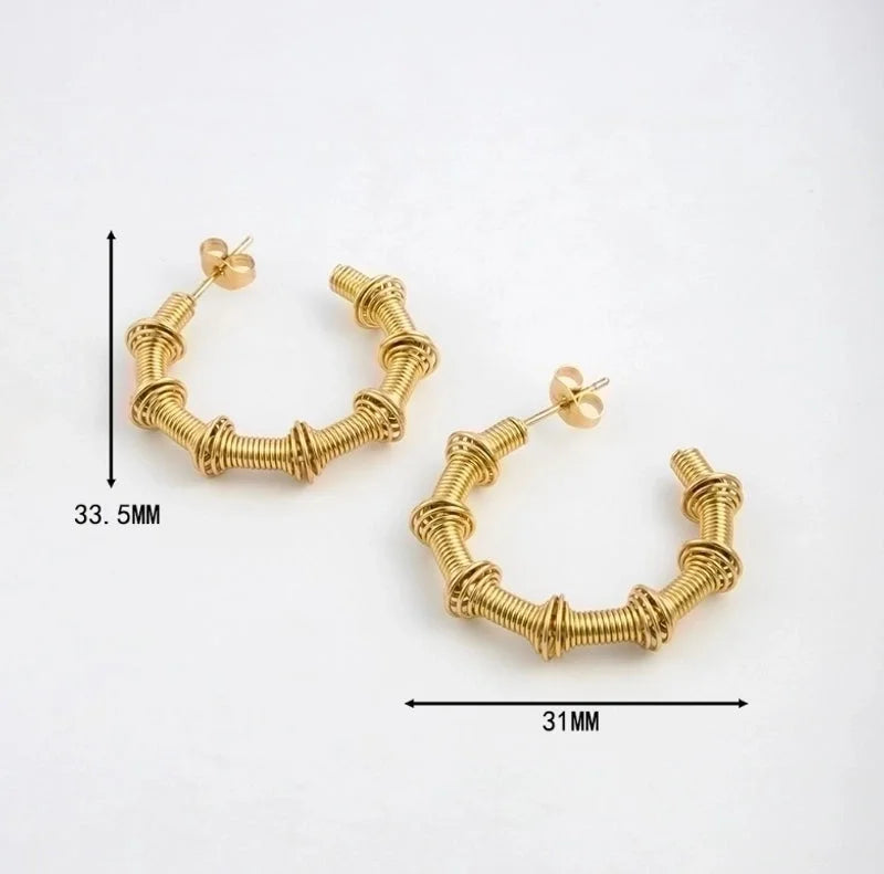 1 Pair Minimalist Classic Style Solid Color Plating 304 Stainless Steel Titanium Steel 18K Gold Plated Ear Studs