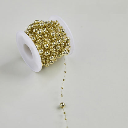 2 Pieces Christmas Tree Hanging Ornaments Pearl String Bead Chain Wedding Hotel Decoration Scene Bead Chain