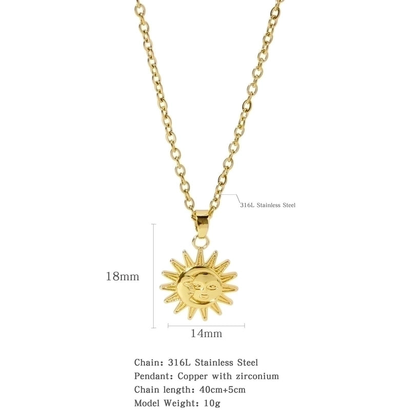 316L Stainless Steel Copper Gold Plated Minimalist Classic Style Plating Constellation Pendant Necklace