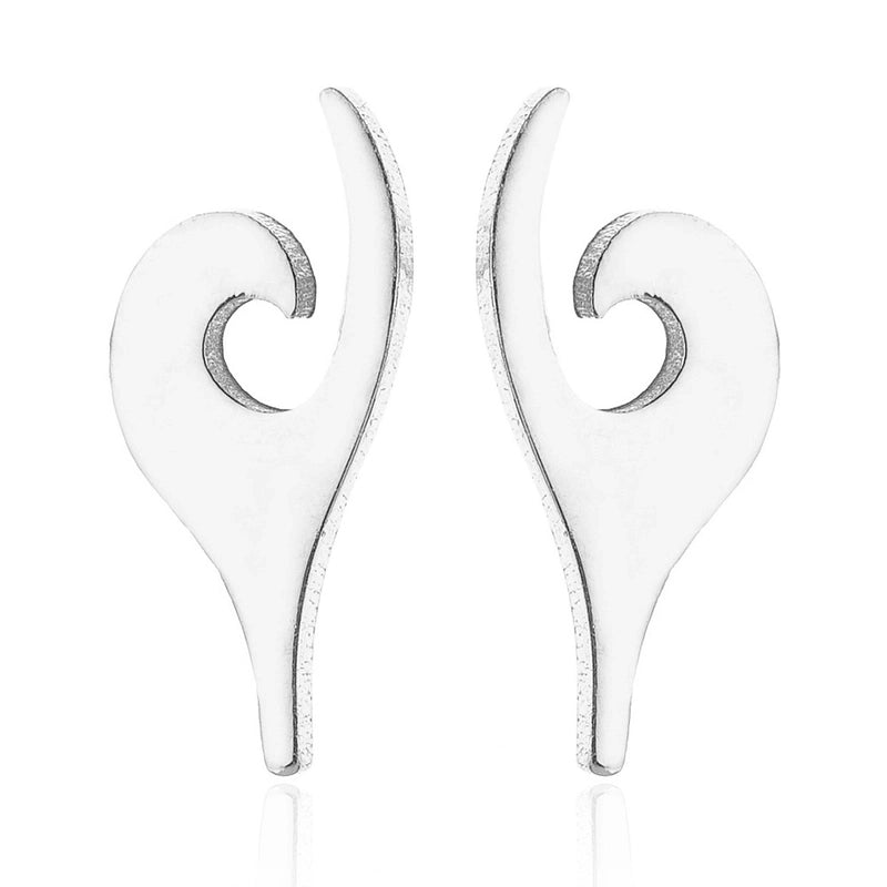 Minimalist Christmas Tree Heart Shape Elk Stainless Steel Plating Hollow Out Ear Studs 1 Pair