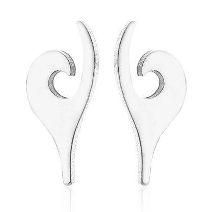 Minimalist Christmas Tree Heart Shape Elk Stainless Steel Plating Hollow Out Ear Studs 1 Pair