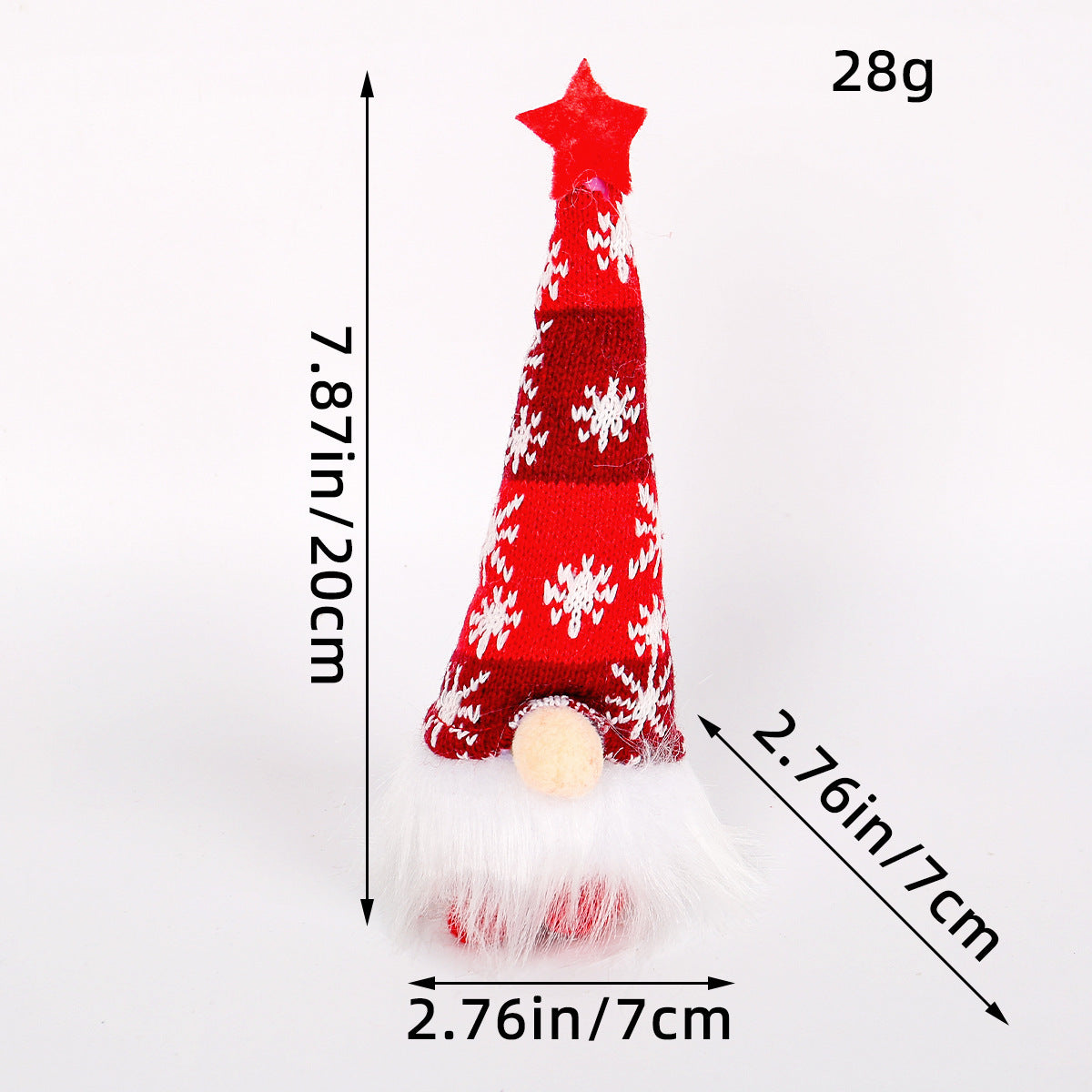 Christmas Decoration Christmas Sequin Lighted Rudolph Doll Christmas Glowing Faceless Gnome Doll Ornament