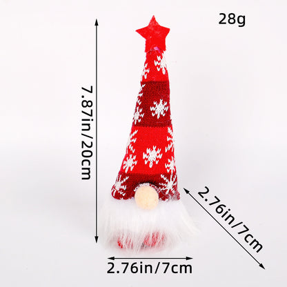 Christmas Decoration Christmas Sequin Lighted Rudolph Doll Christmas Glowing Faceless Gnome Doll Ornament