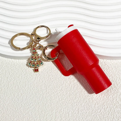 Cute Classic Style Christmas Tree Christmas Socks Cup Plastic Christmas Unisex Bag Pendant Keychain