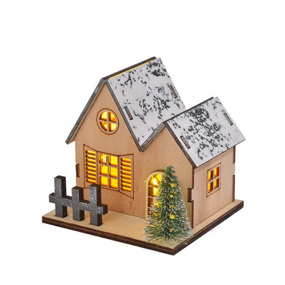 Christmas Pastoral IG Style House Wood Party Festival Ornaments