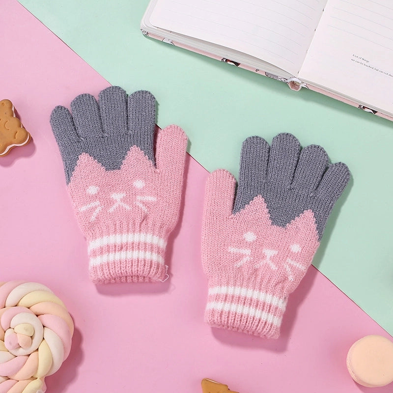 Children Unisex Cute Cat Elk Gloves