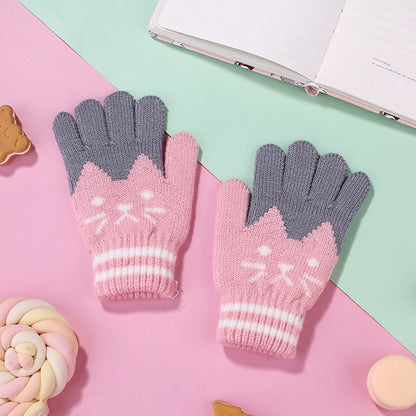 Children Unisex Cute Cat Elk Gloves