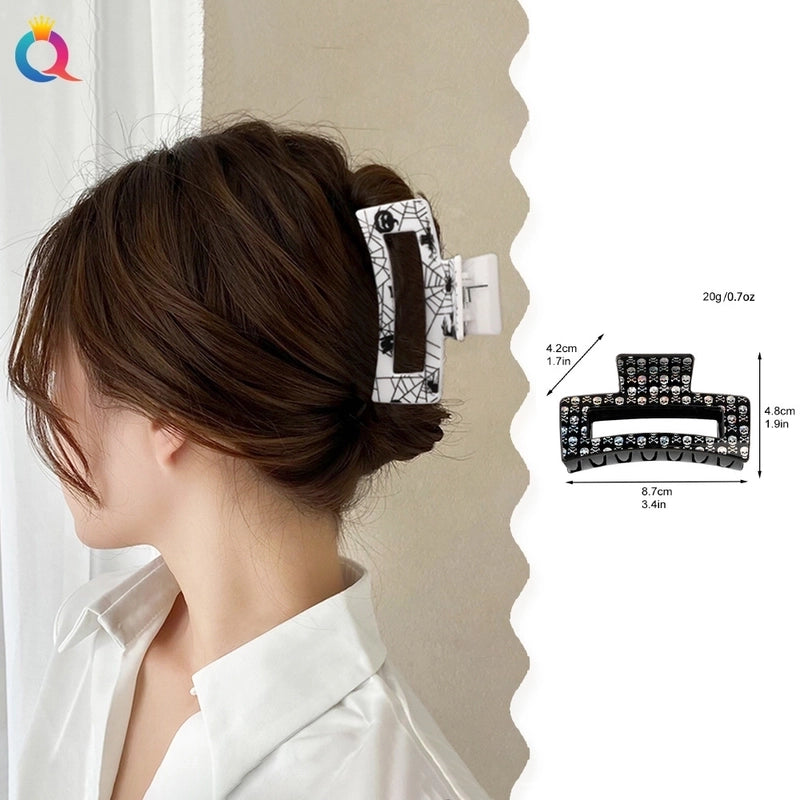 Halloween Minimalist Classic Style Women's Spider Web Skull Plastic Hair Claws
