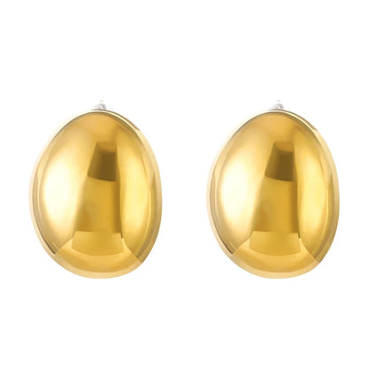 1 Pair Minimalist Classic Style Water Droplets Titanium Steel 18K Gold Plated Ear Studs