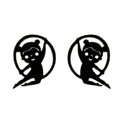 1 Pair Minimalist Solid Color Irregular Plating 304 Stainless Steel 18K Gold Plated Ear Studs