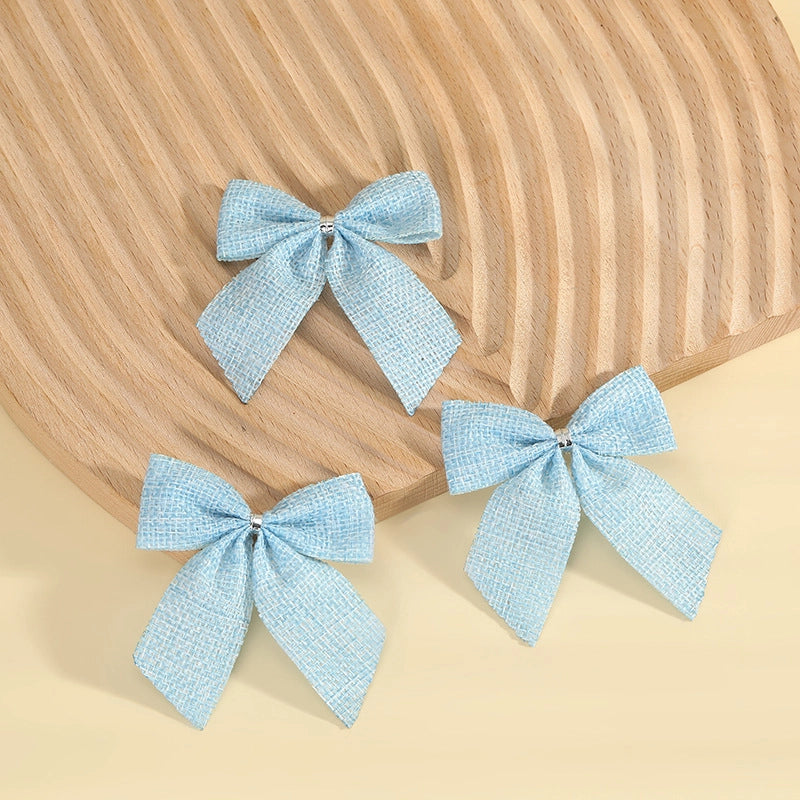 Kuhiro Christmas Bow Red Black Green Plaid Bow Imitation Linen OPP Bag Christmas Tree Wreath Decoration