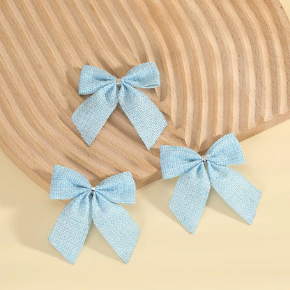 Kuhiro Christmas Bow Red Black Green Plaid Bow Imitation Linen OPP Bag Christmas Tree Wreath Decoration